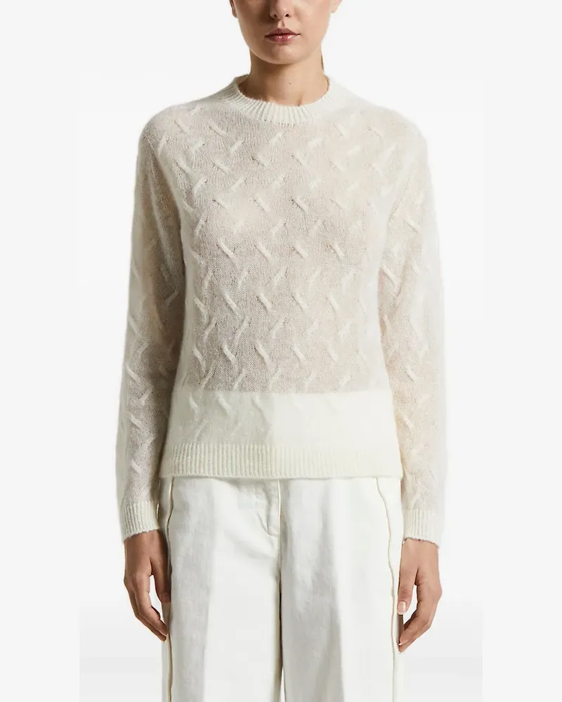 Peserico Pullover mit Zopfmuster - Weiß Weiß