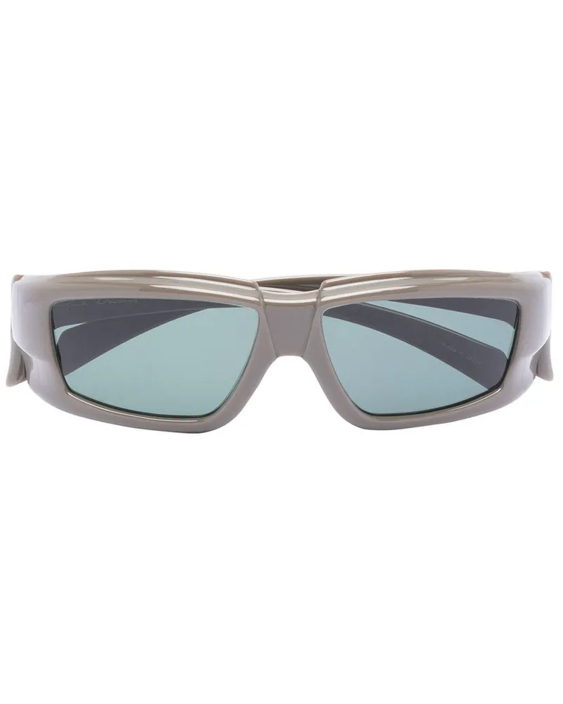 Rick Owens Rick Sonnenbrille mit eckigem Gestell - Grau Grau