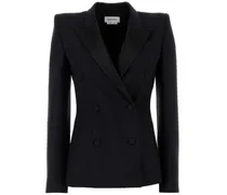 Doppelreihiger Blazer - Schwarz