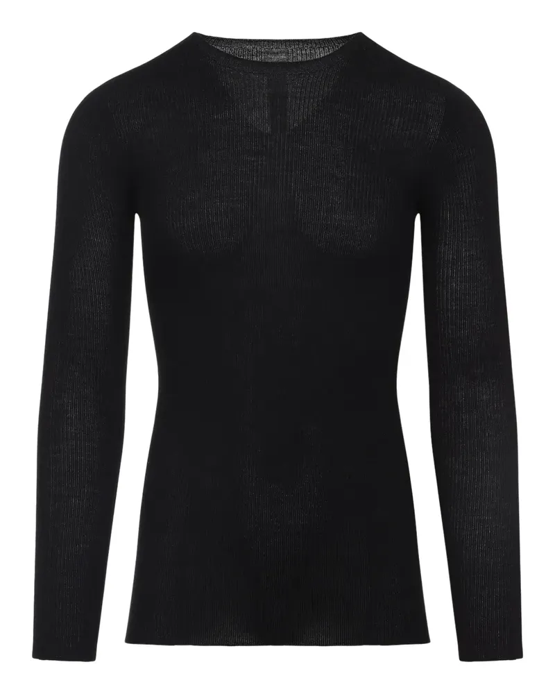 Rick Owens Gerippter Pullover - Schwarz Schwarz