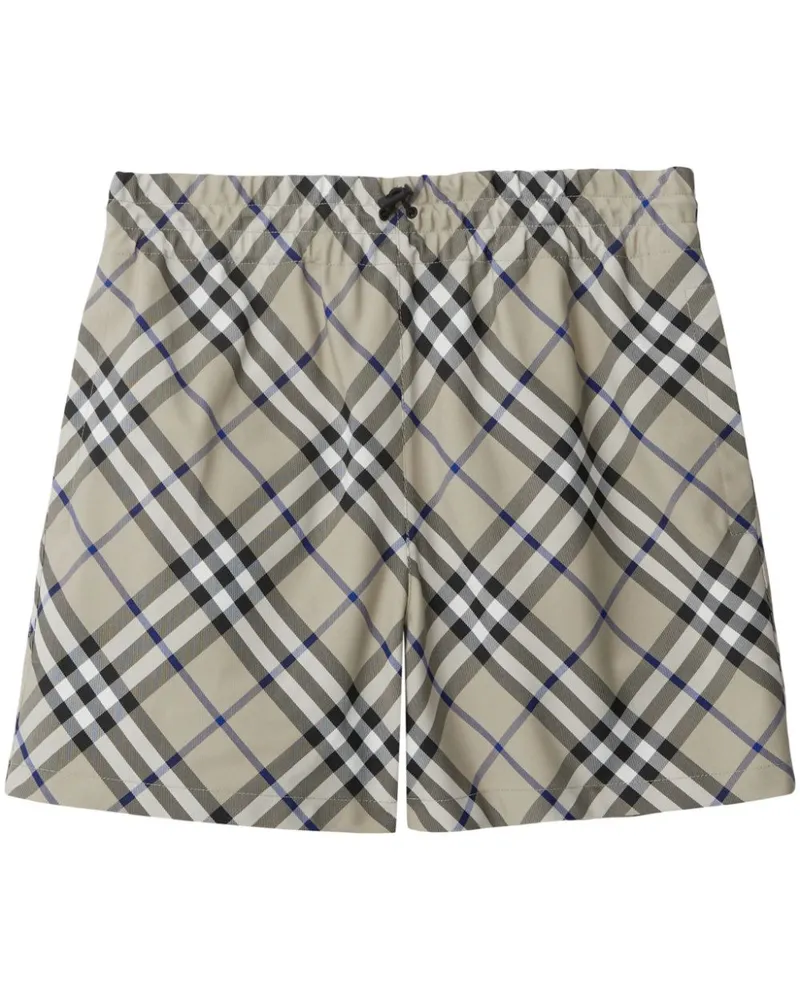 Burberry Equestrian Knight Shorts mit Check - Grün Grün