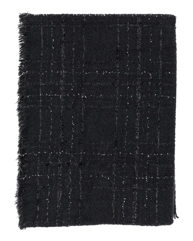 Faliero Sarti Karierter Schal mit Glitter - Schwarz Schwarz