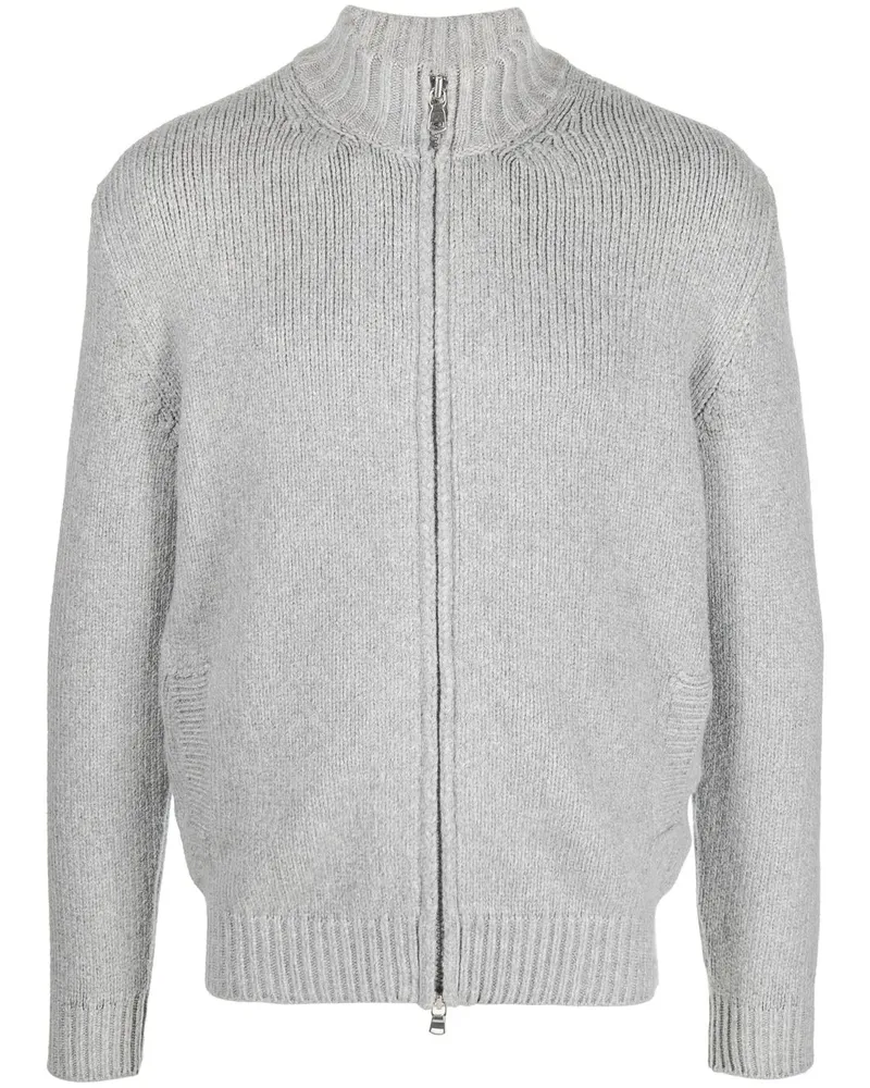 Fedeli high-neck zip-up cardigan - Grau Grau