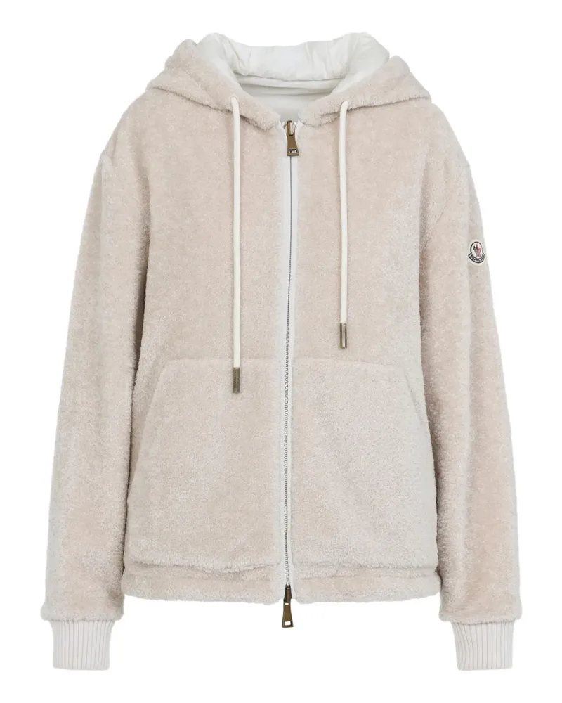 Moncler zip-up fleece hooded jacket - Nude Nude