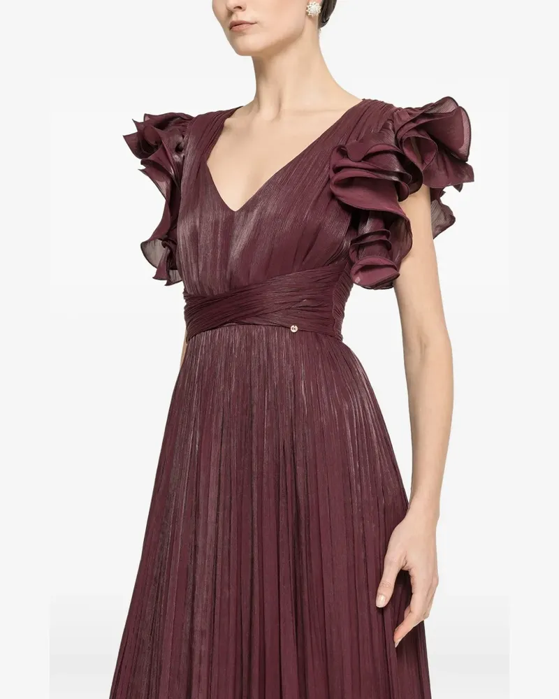 NISSA maxi ruffled crinkled-effect dress - Violett Violett