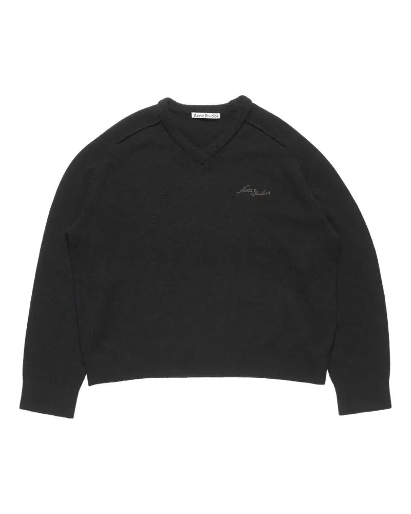 Acne Studios Pullover mit V-Ausschnitt - Schwarz Schwarz