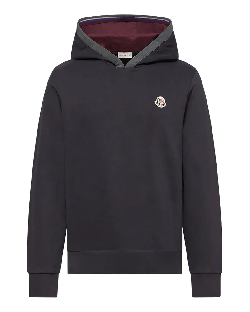 Moncler logo-patch hoodie - Blau Blau
