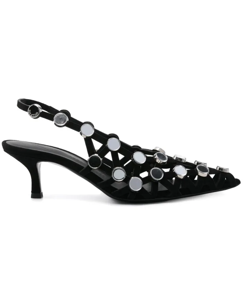 ATTICO Grid Slingback-Pumps 50mm - Schwarz Schwarz