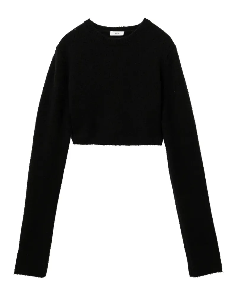 Rier Cropped-Pullover aus Bouclé - Schwarz Schwarz