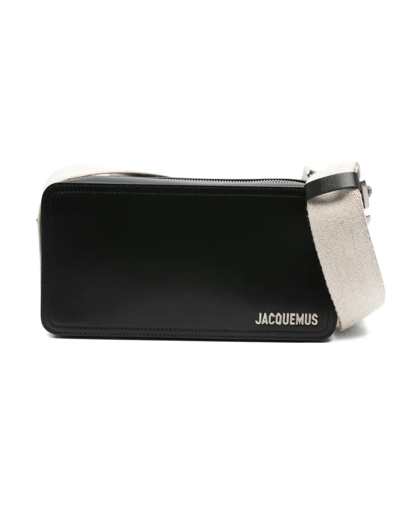 Jacquemus Utility-Schultertasche mit Logo-Schild - Schwarz Schwarz