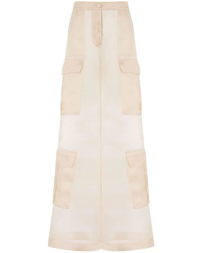 Moschino Wide-Leg-Hose aus Seide - Nude Nude