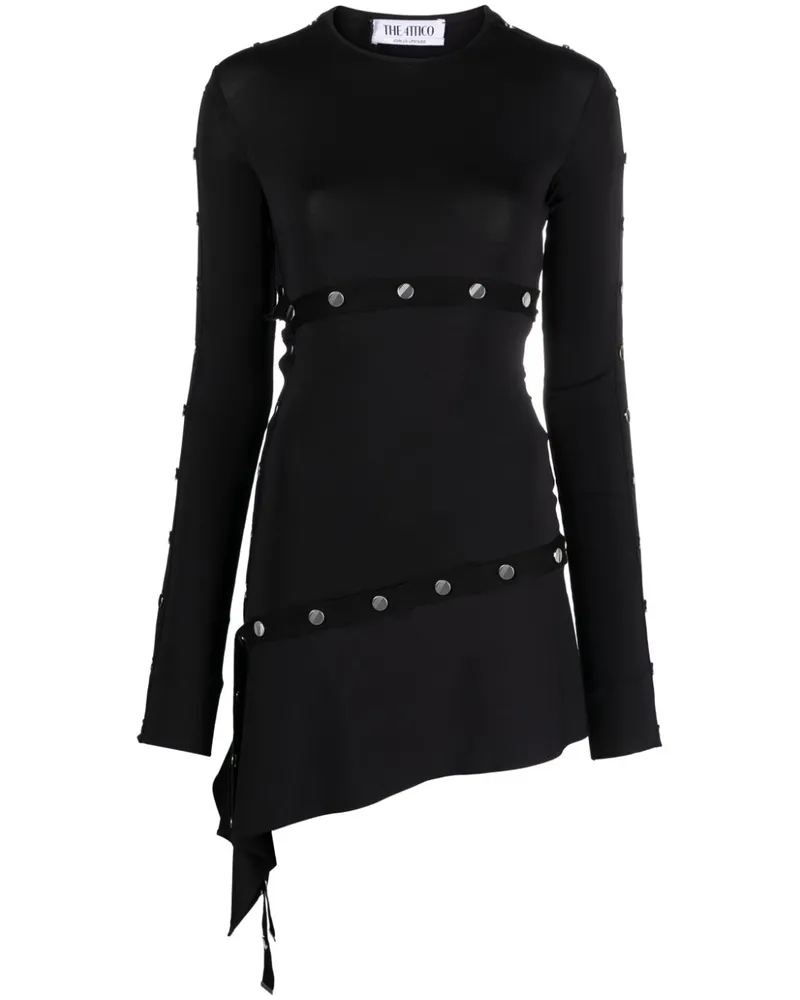ATTICO Asymmetrisches Kleid mit Nieten - Schwarz Schwarz