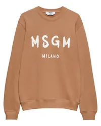 MSGM Sweatshirt mit Logo-Print Braun