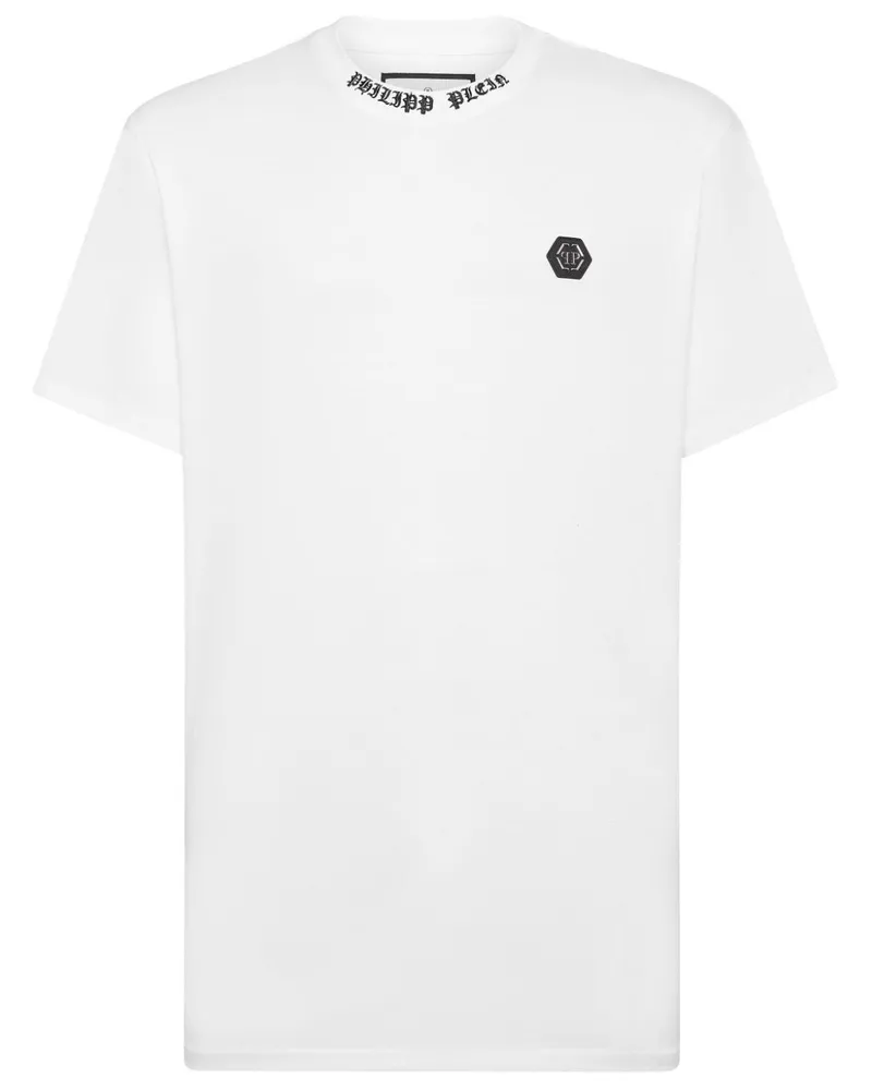 Philipp Plein T-Shirt mit Logo-Applikation - Weiß Weiß