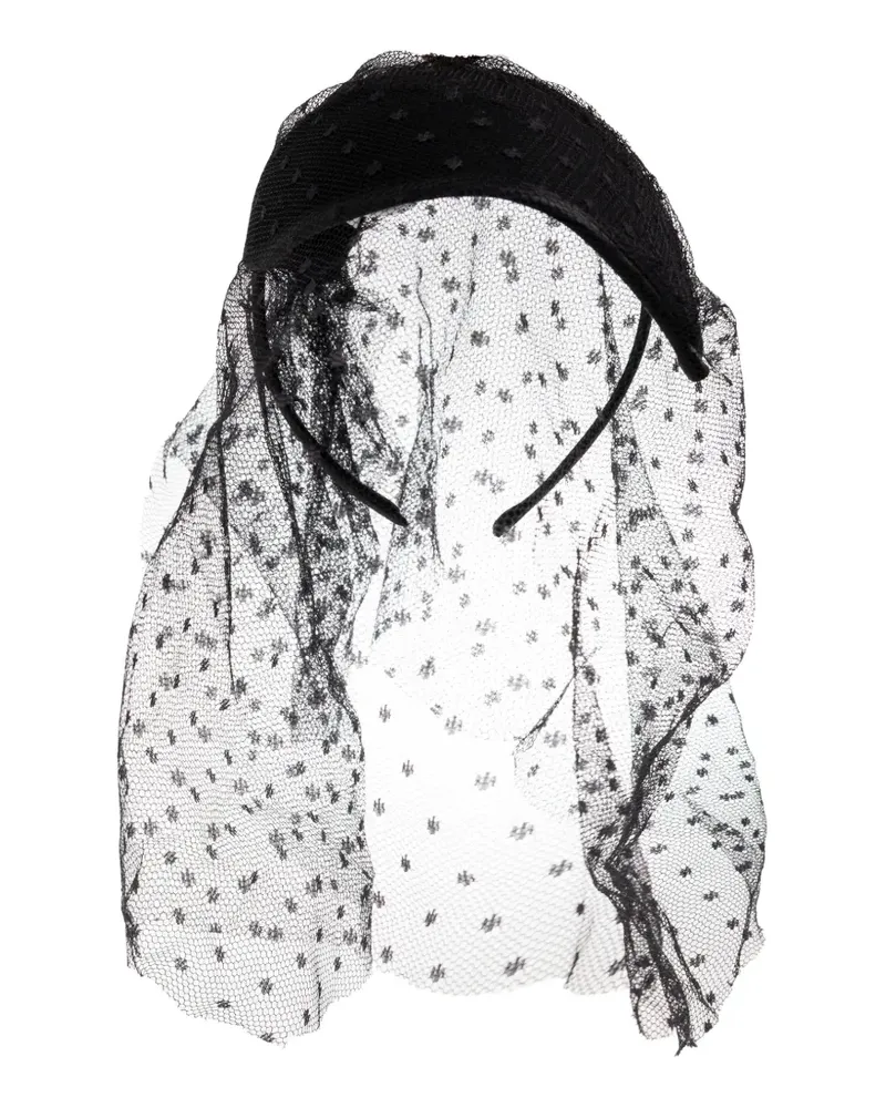 Alexander McQueen lace veil hat - Schwarz Schwarz