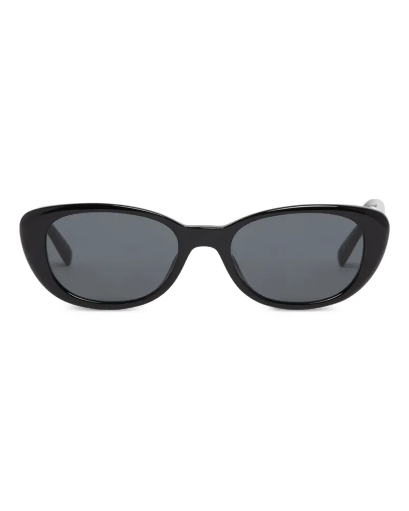 Saint Laurent Sonnenbrille mit ovalem Gestell - Schwarz Schwarz