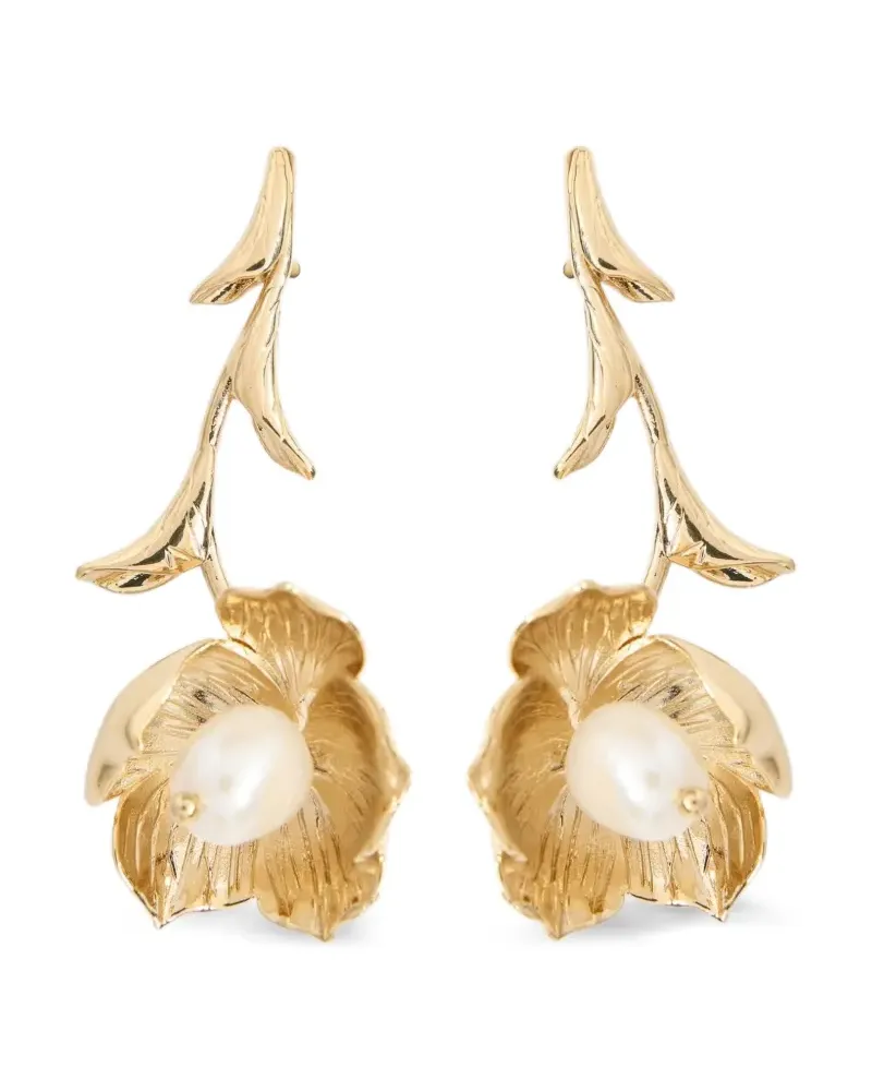 Erdem floral-shape earrings - Gold Gold