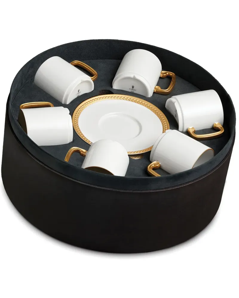 L’OBJET 6-teiliges Soie Tressée Espresso-Service - Weiß Weiß