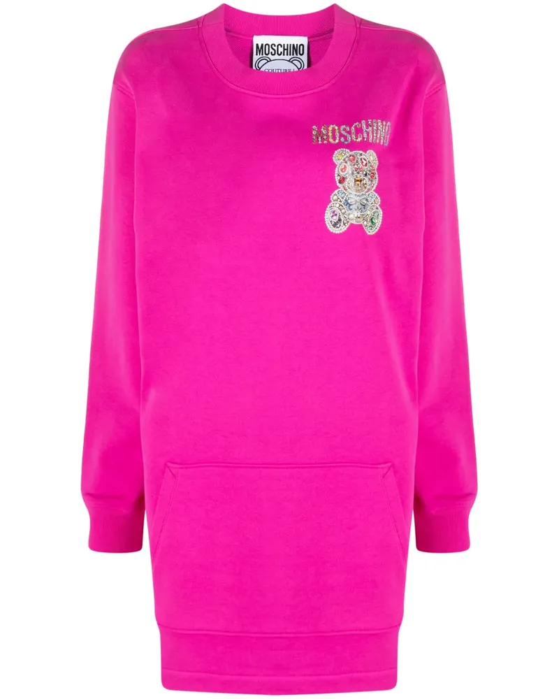 Moschino Kleid mit Teddy-Stickerei - Rosa Rosa