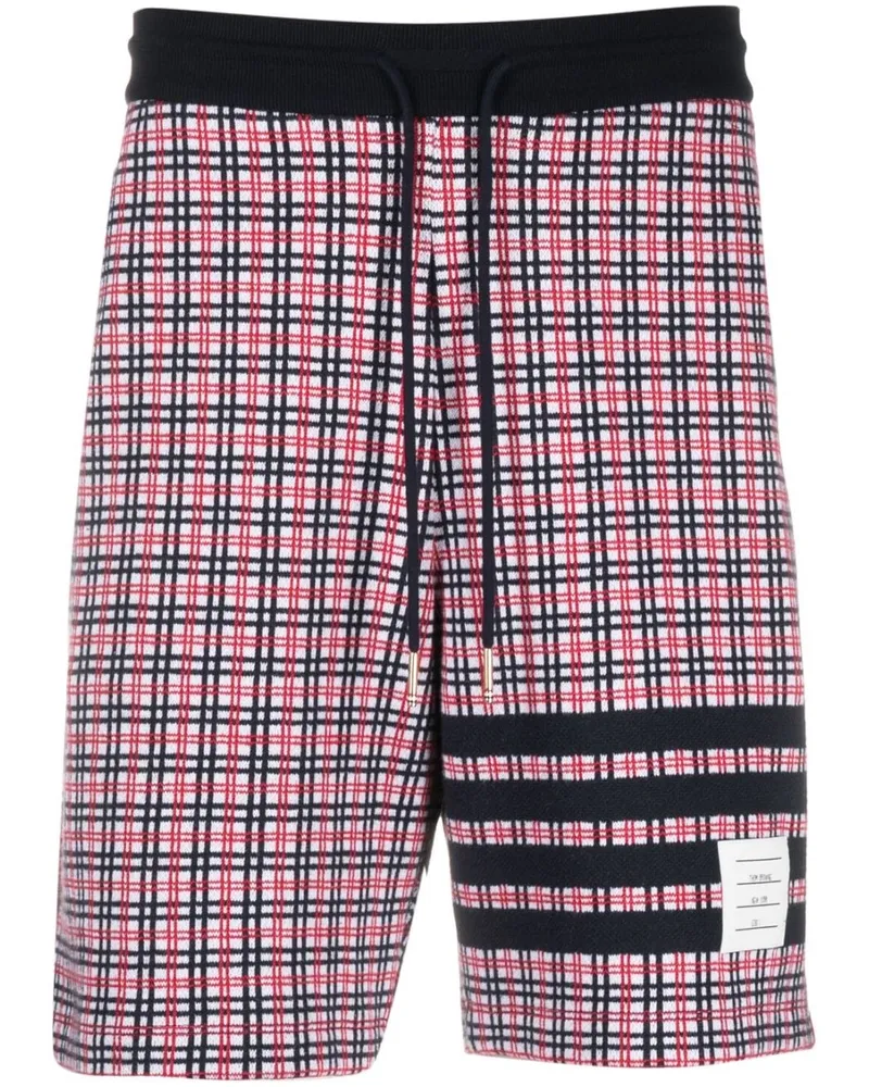 Thom Browne Karierte Jacquard-Joggingshorts - Weiß Weiß