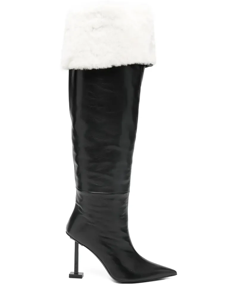 Iceberg 100m faux fur-detailed over-the-knee boots - Schwarz Schwarz
