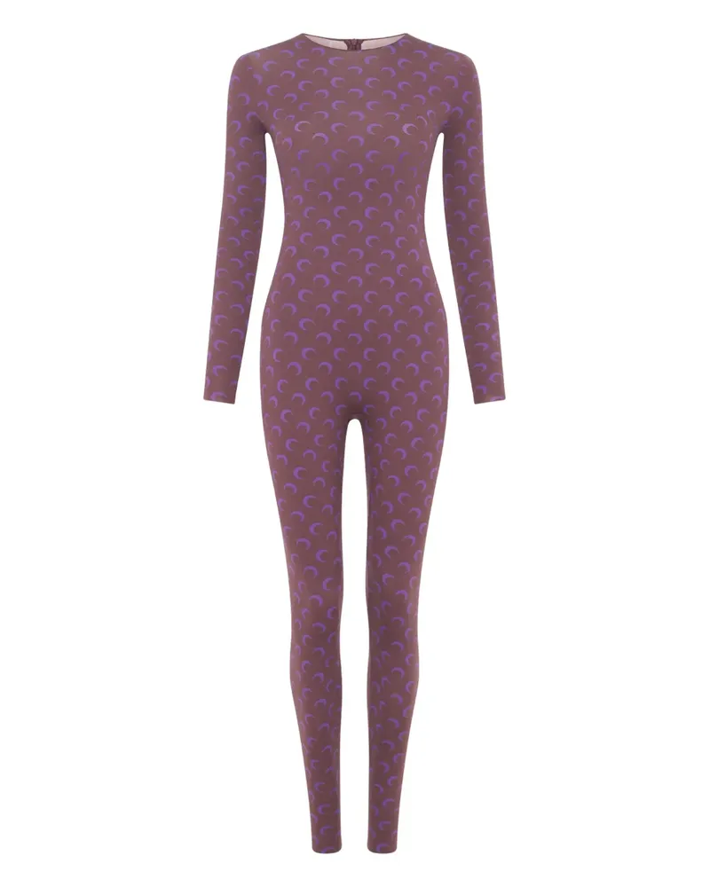 Marine Serre Jumpsuit mit Mond-Print - Violett Violett