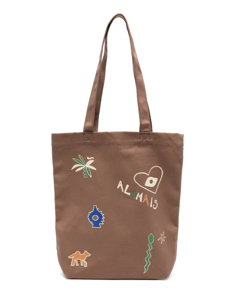 ALEMAIS Shopper mit Print - Braun Braun