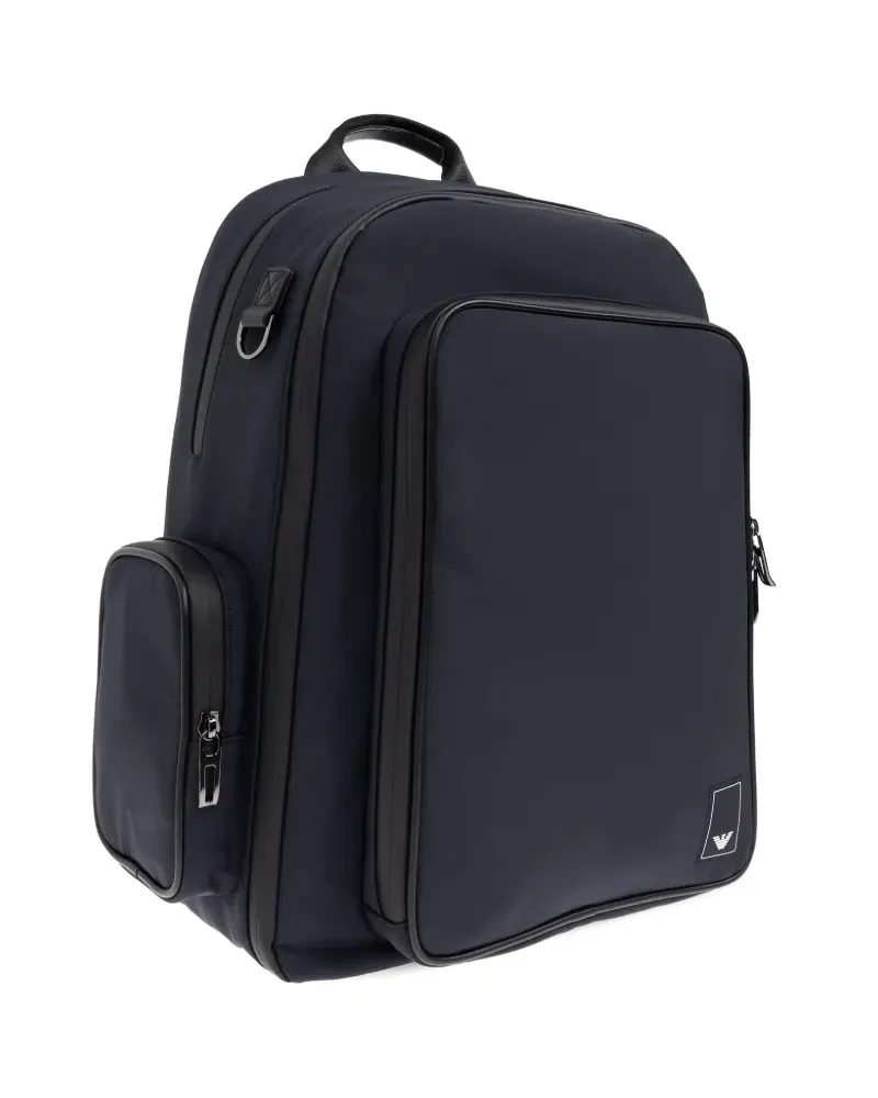 Emporio Armani Rucksack mit Logo-Patch - Blau Blau