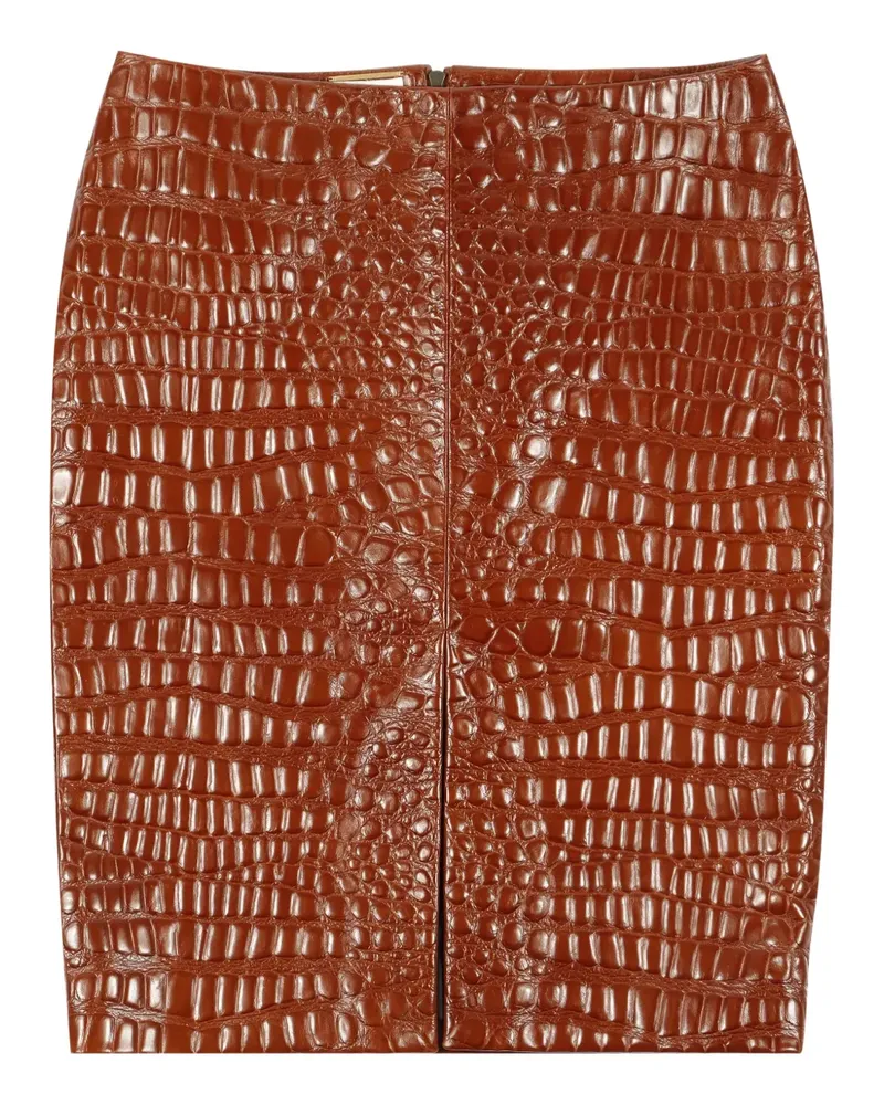 Yves Saint Laurent crocodile effect mini skirt - Braun Braun