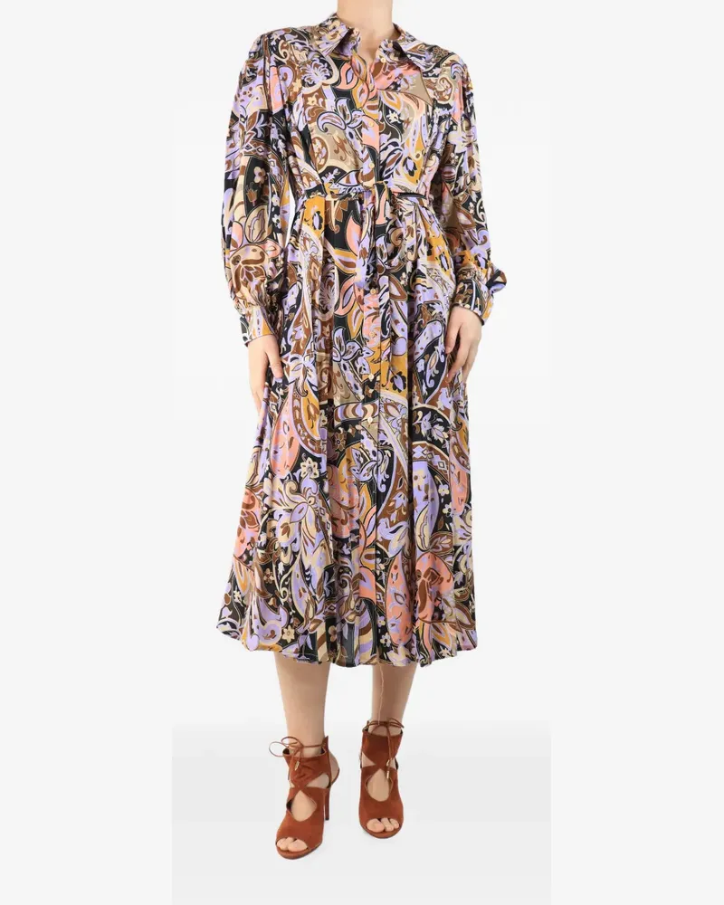 RIXO Georgina printed midi shirt dress - Violett Violett