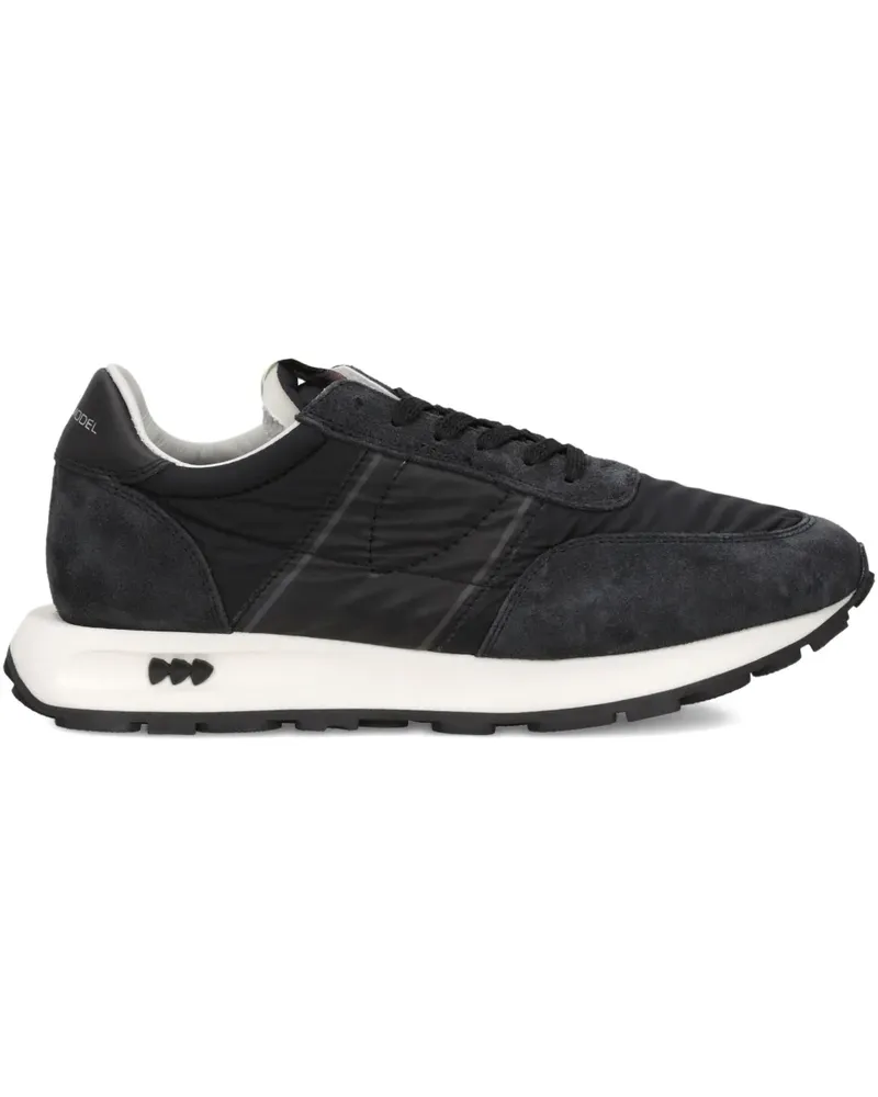 Philippe Model Lauf-Sneakers mit Kontrasteinsätzen - Schwarz Schwarz