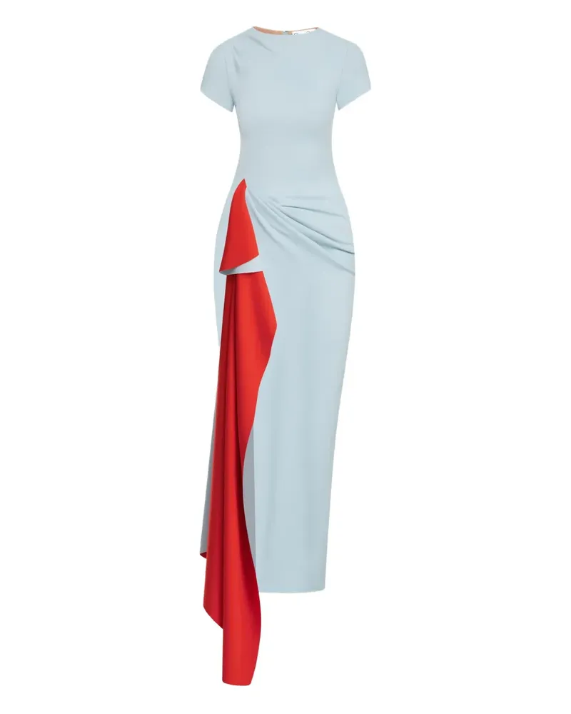 Oscar de la Renta Zweifarbiges Jerseykleid - Blau Blau