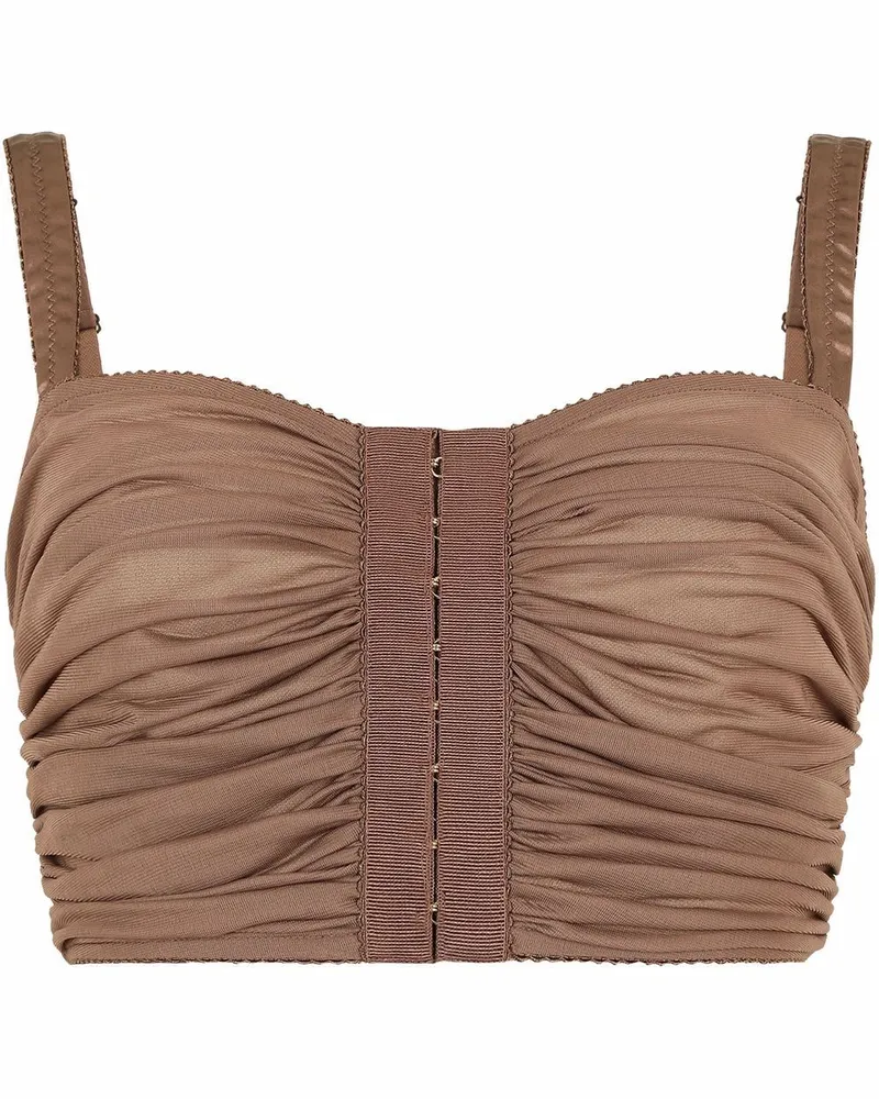 Dolce & Gabbana Drapiertes Cropped-Top - Braun Braun