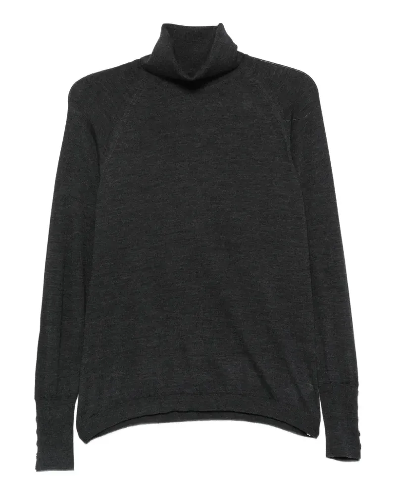 Alpha Studio Rollkragenpullover mit Knopfmanschetten - Grau Grau