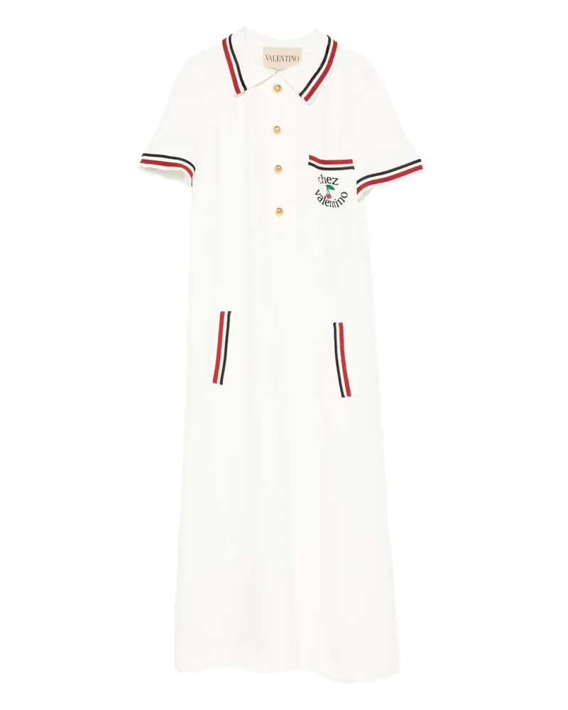 Valentino Garavani Poloshirt-Midikleid mit Kirschverzierung - Weiß Weiß