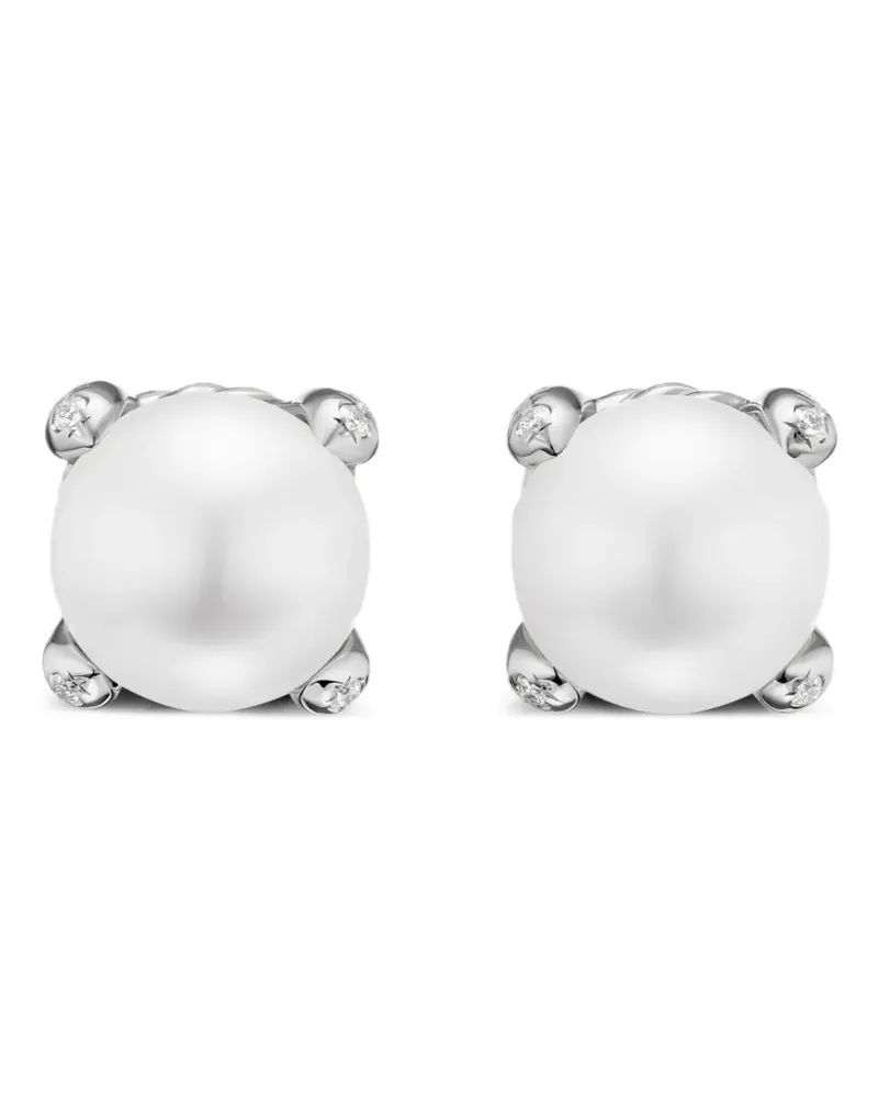 David Yurman Ohrstecker aus Sterlingsilber mit Perle und Diamant - DSSDPEDI SILVER Dssdpedi