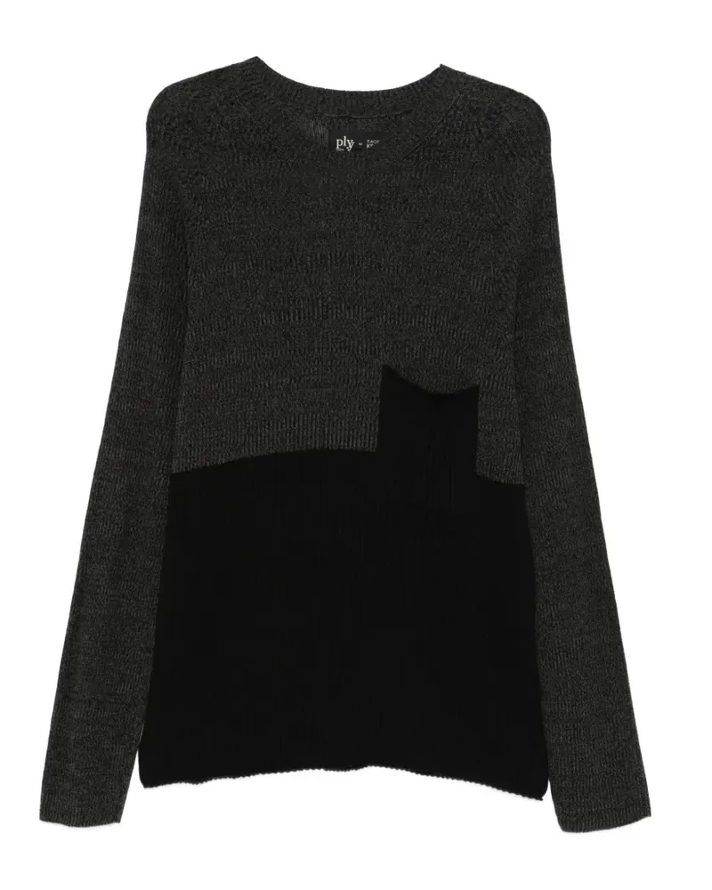 Yohji Yamamoto Pullover in Colour-Block-Optik - Grau Grau