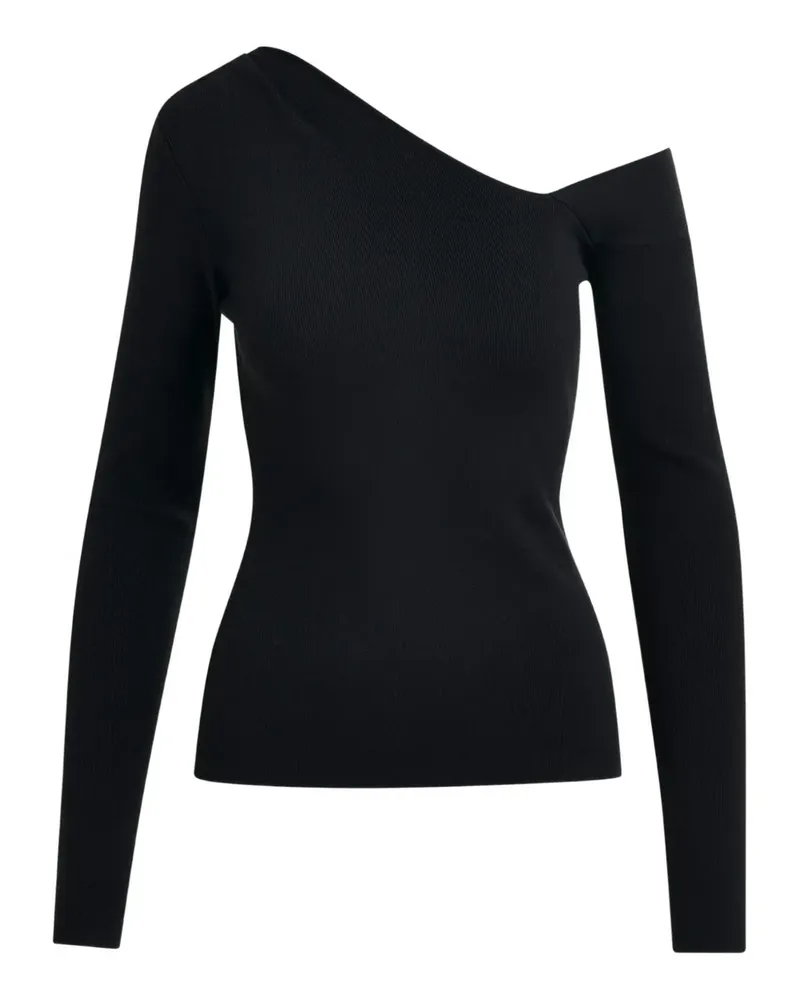Essentiel Asymmetrischer Imeric Ripppullover - Schwarz Schwarz