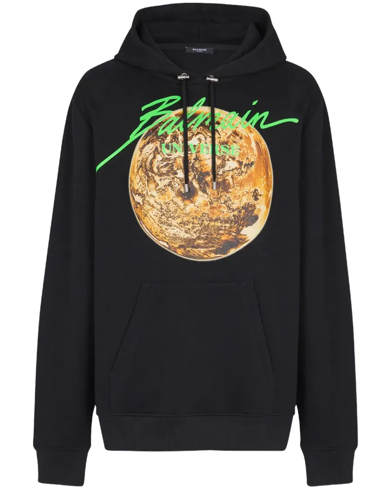 Balmain Hoodie mit Universe & Planet-Print - Schwarz Schwarz