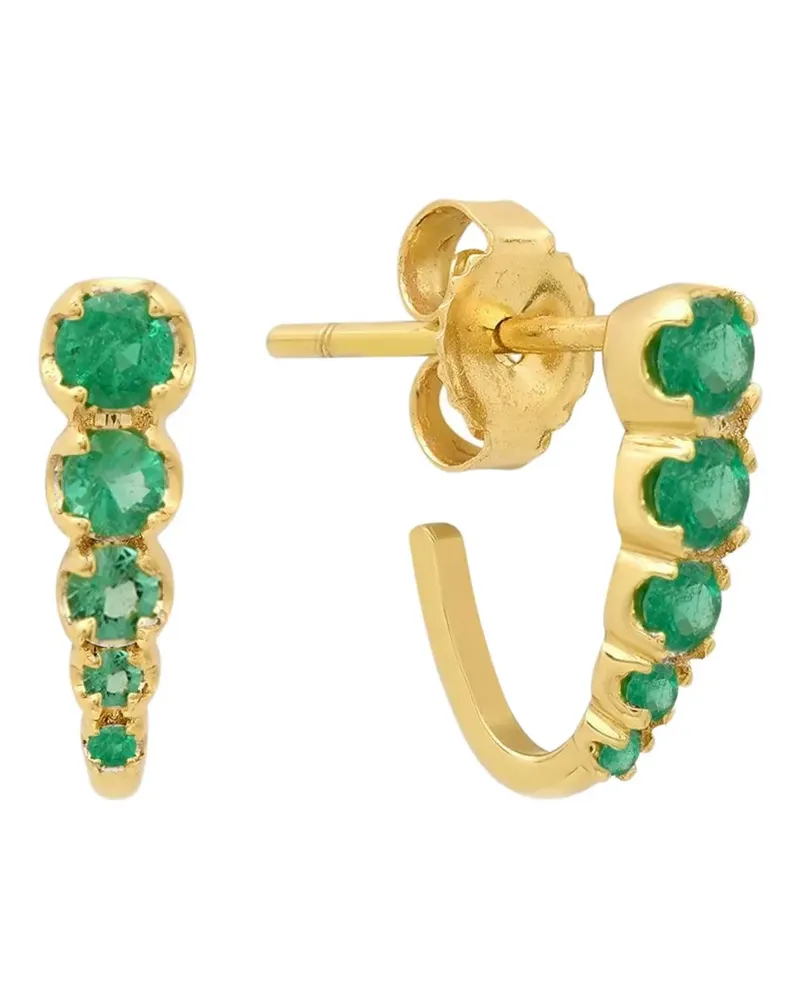Jennifer Meyer medium Graduated Edith emerald earrings - Gold Gold