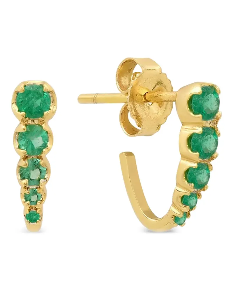 Jennifer Meyer medium Graduated Edith emerald earrings - Gold Gold