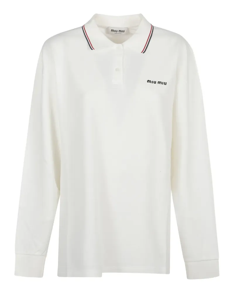 Miu Miu Poloshirt mit Logo-Stickerei - Weiß Weiß