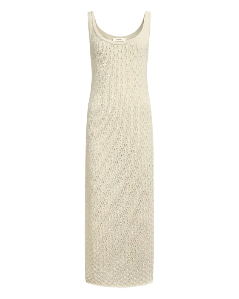 12 STOREEZ Maxikleid aus Pointelle-Strick - Nude Nude