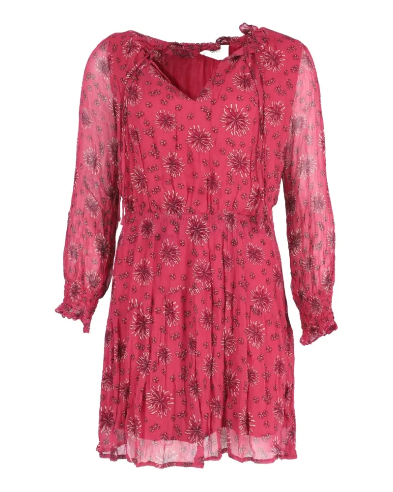 ba&sh printed long-sleeve mini dress - Rot Rot