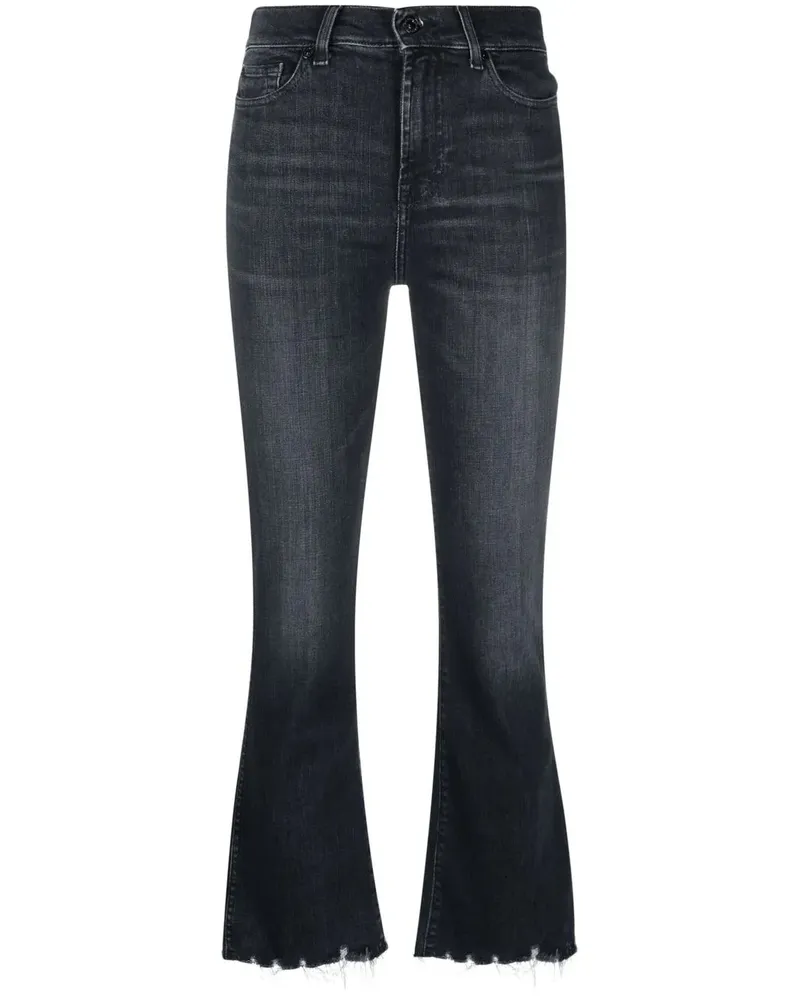 7 for all mankind Cropped-Jeans mit offenem Saum - Schwarz Schwarz