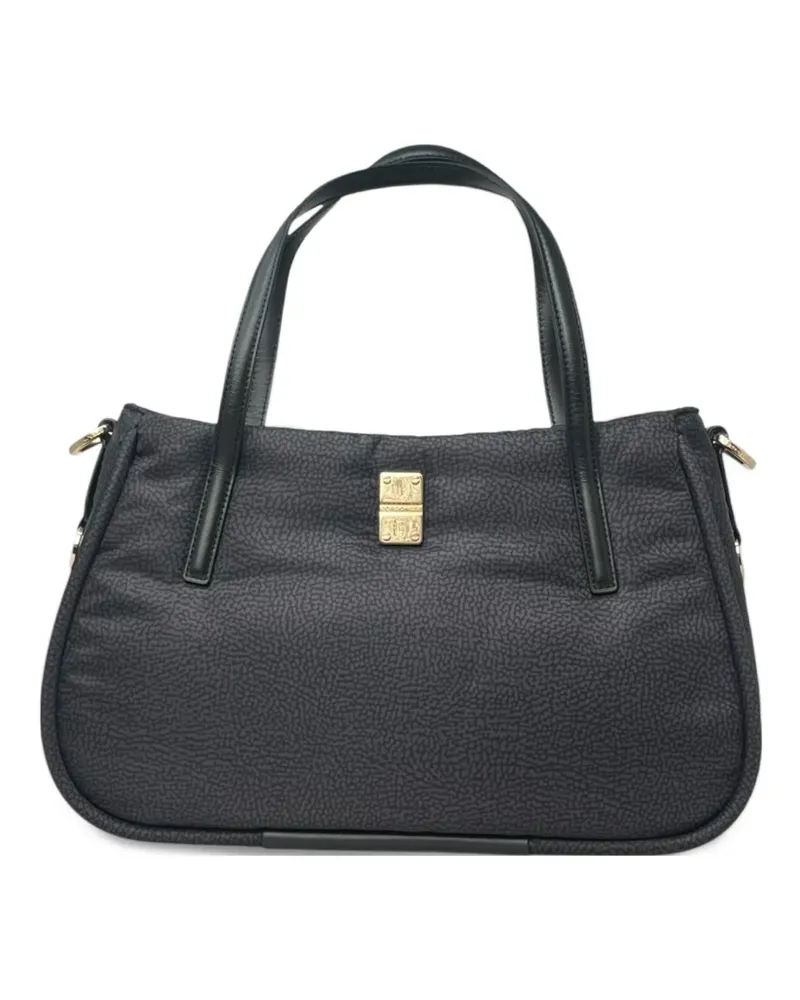 Borbonese Mittelgroße Cahier Tote Bag mit Logo-Schild - Grau Grau