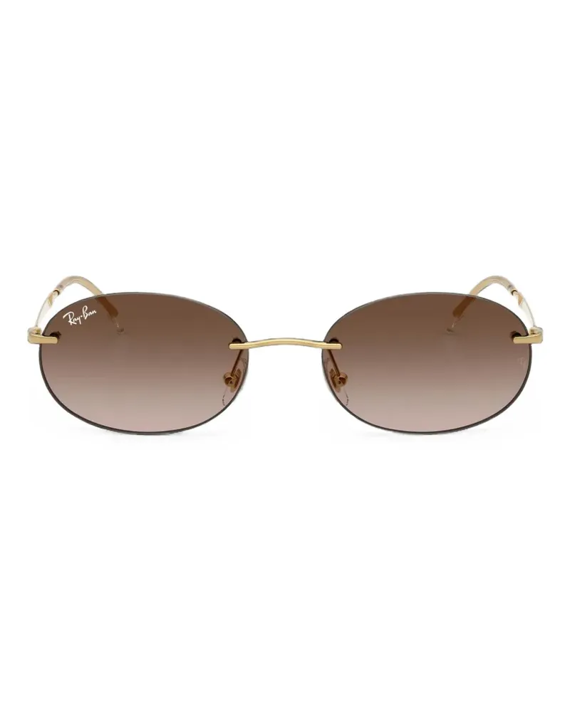 Ray Ban rimless oval-frame sunglasses - Gold Gold