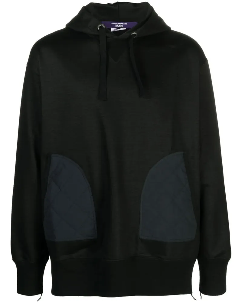 Junya Watanabe Hoodie mit Ripstop-Einsätzen - Schwarz Schwarz