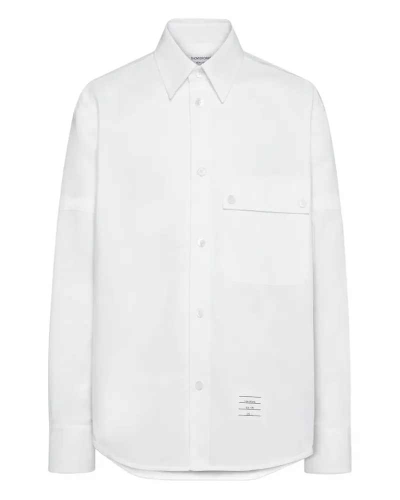 Thom Browne Hemd mit Armband-Detail in Brusttasche - Weiß Weiß