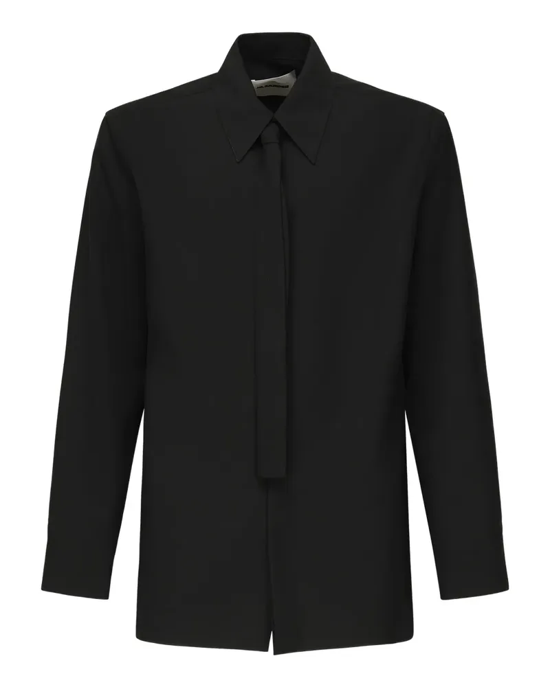 Jil Sander Hemd mit integrierter Krawatte - Schwarz Schwarz
